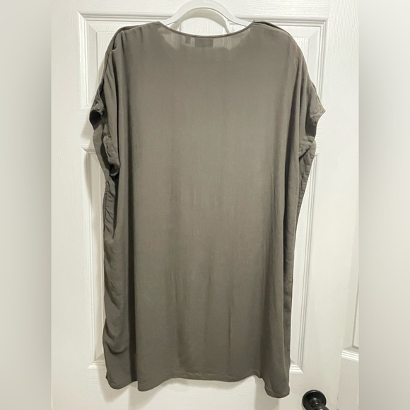 Wilfred Free Aritzia Army Green Aamito Snap Dress Short Sleeve Mini Size Medium - Picture 6 of 10